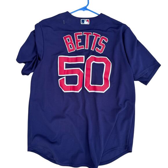Boston Red Sox Majestic Cool Base #50 MOOKIE BETTS Large Jersey Navy Blue - Picture 1 of 5